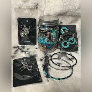 Faux Turquoise Western  Jewelry Jar